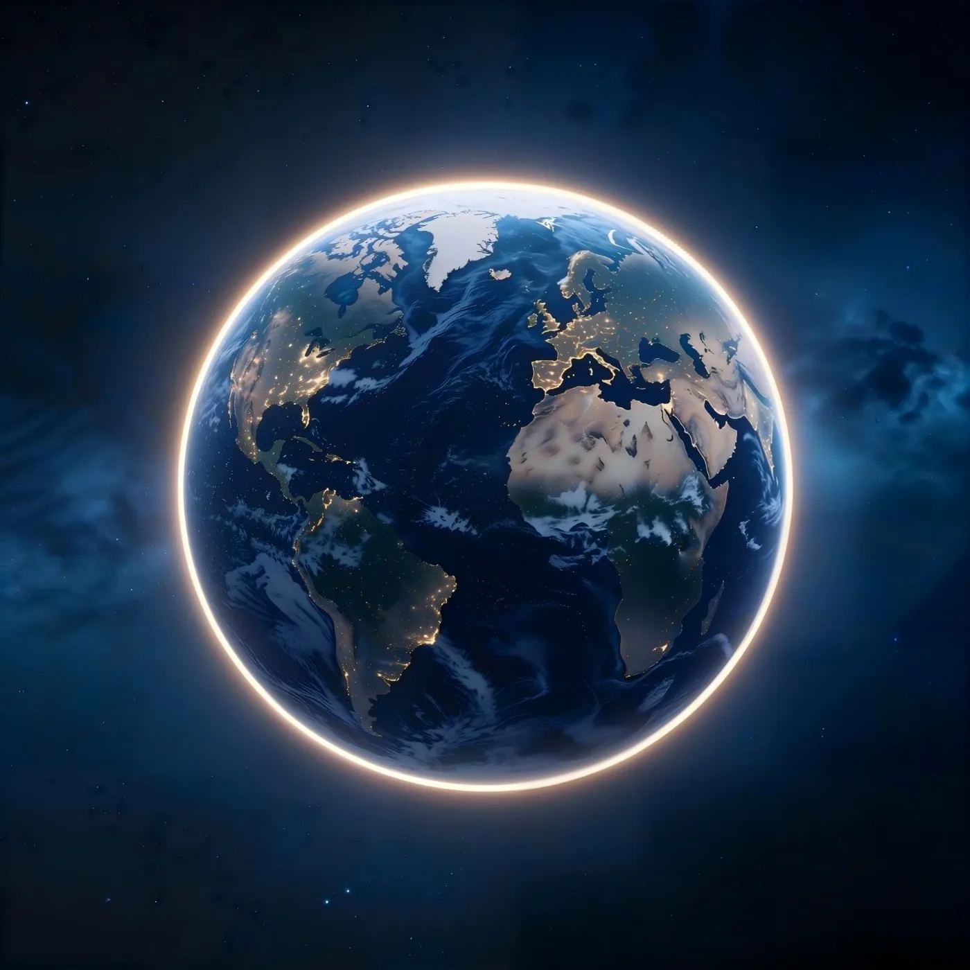 Global communication network — Earth from space